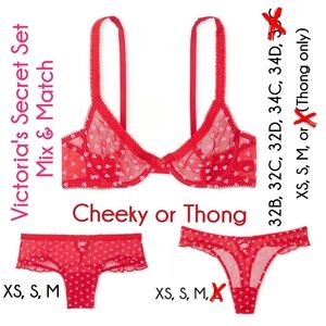 NWT Victoria's Secret Heart Print Bra Set